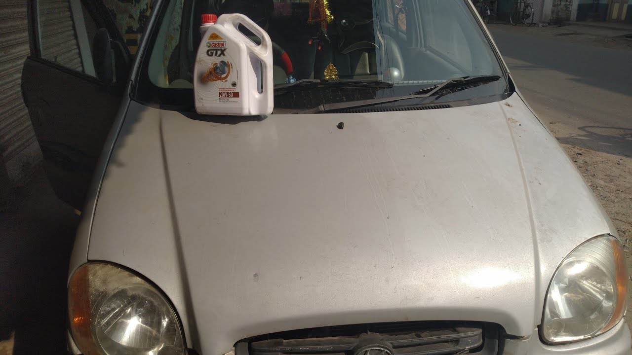 Hyundai Santro Car engine Oil Change || Best engine Oil for Santro