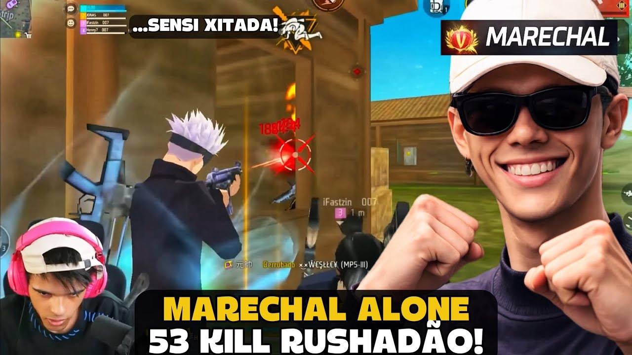 MARECHAL FEZ 53 KILL NO RUSHADÃO COM A SENSIBILIDADE PERFEITA! FREE FIRE - MARECHAL HIGHLIGHTS