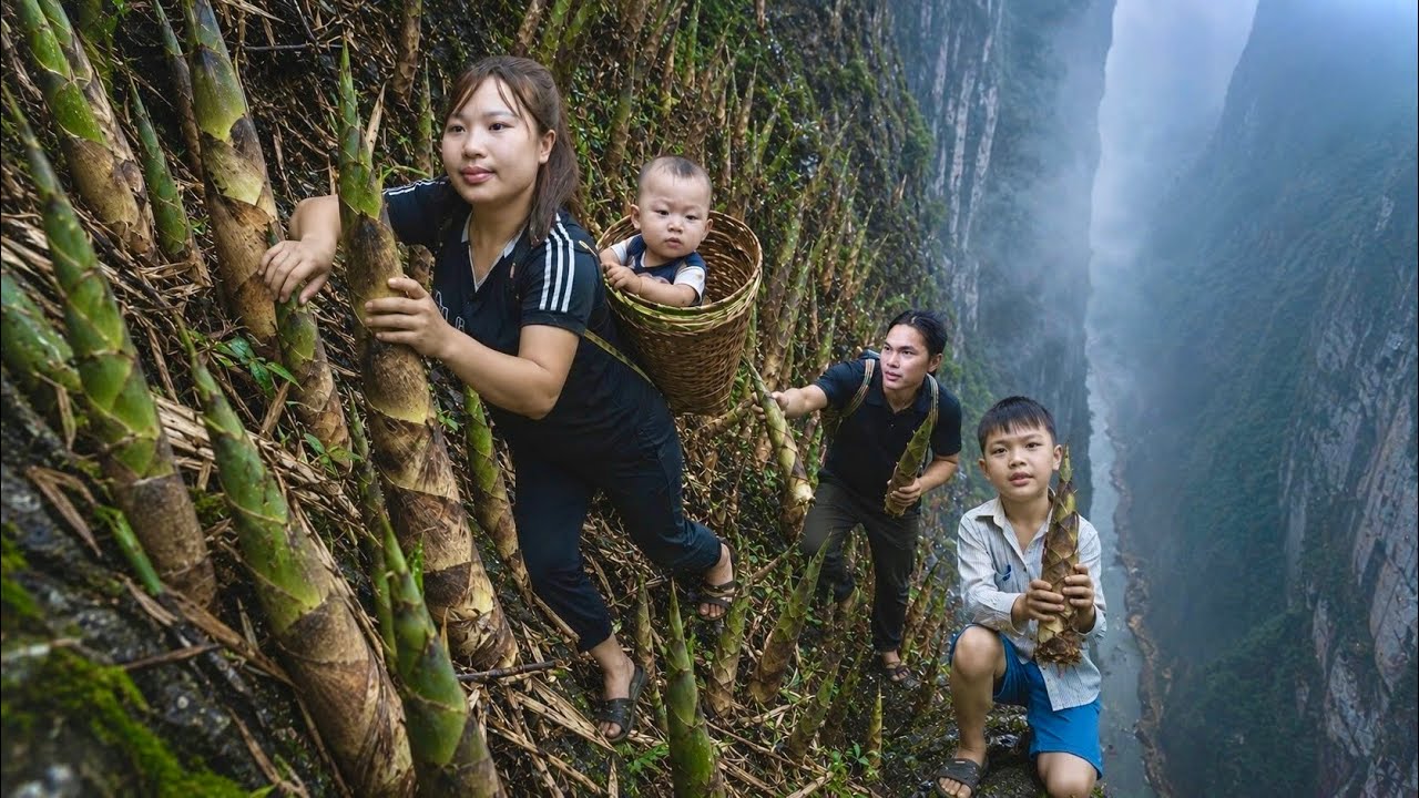 Harvesting Fresh Bamboo Shoots and Making Traditional Pickled Chili Bamboo Shoots | Farm Life