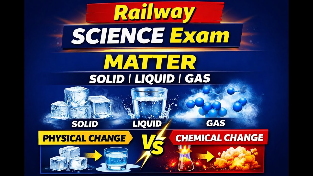 Matter (पदार्थ) पूरा Chapter | Solid Liquid Gas + Physical & Chemical Change | Railway Science