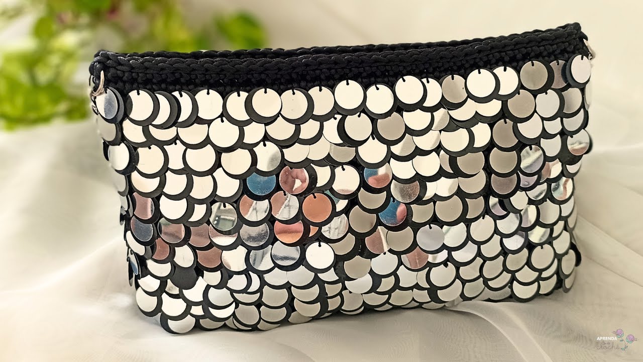 BOLSA FASHION DE CROCHÊ COM PAETÊ: Tutorial completo dessa peça elegante e sofisticada! ✨