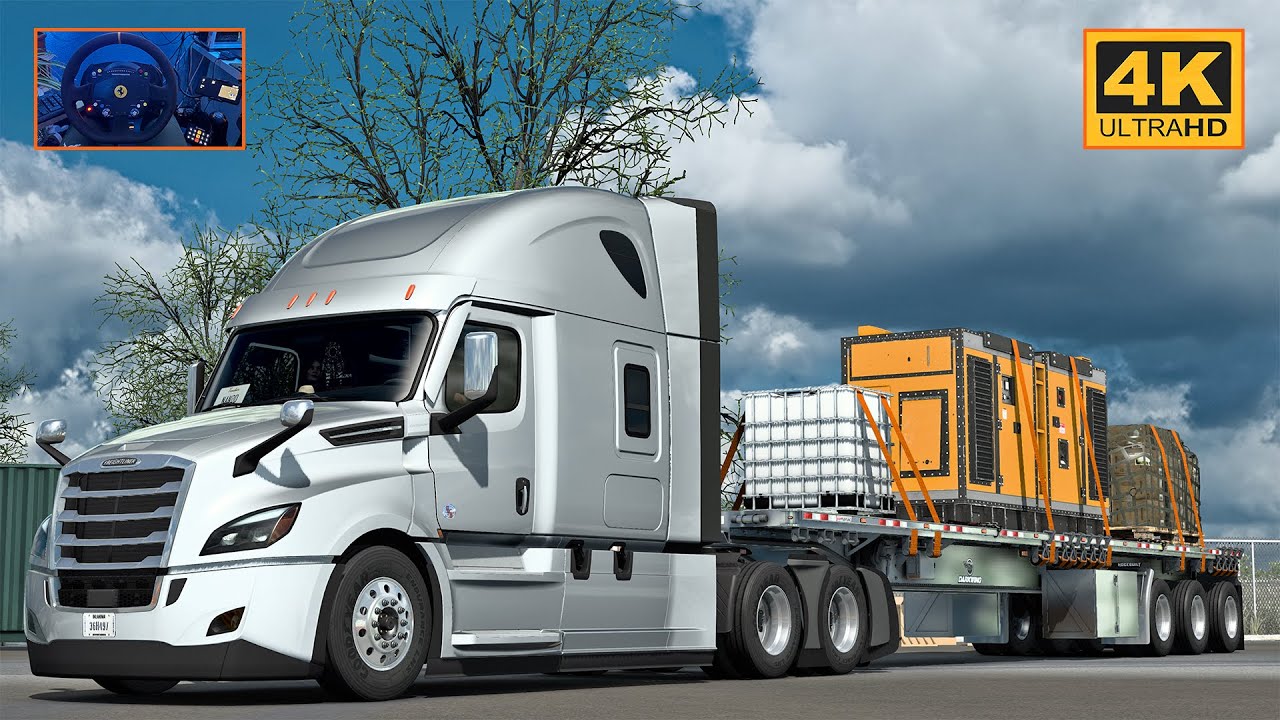 Freightliner Cascadia w/ DD15 | Topeka - Woodward | ATS Gameplay 4K + wheel cam