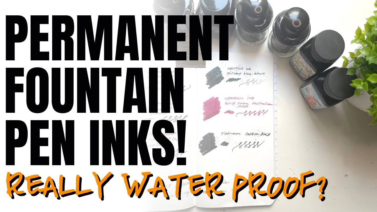 Waterproof Inks Recommendation 🖋️ | 💦 Water resistant test!| Platinum, De Atramentis, Noodlers Ink