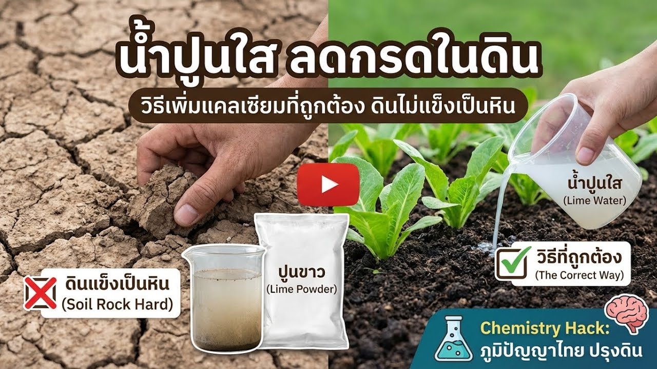 ปรับดินให้ไม่เป็นกรดด้วยน้ำมะนาว? วิธีใส่ปูน (แคลเซียม) ให้ถูกต้องไม่ทำให้ดินแข็ง