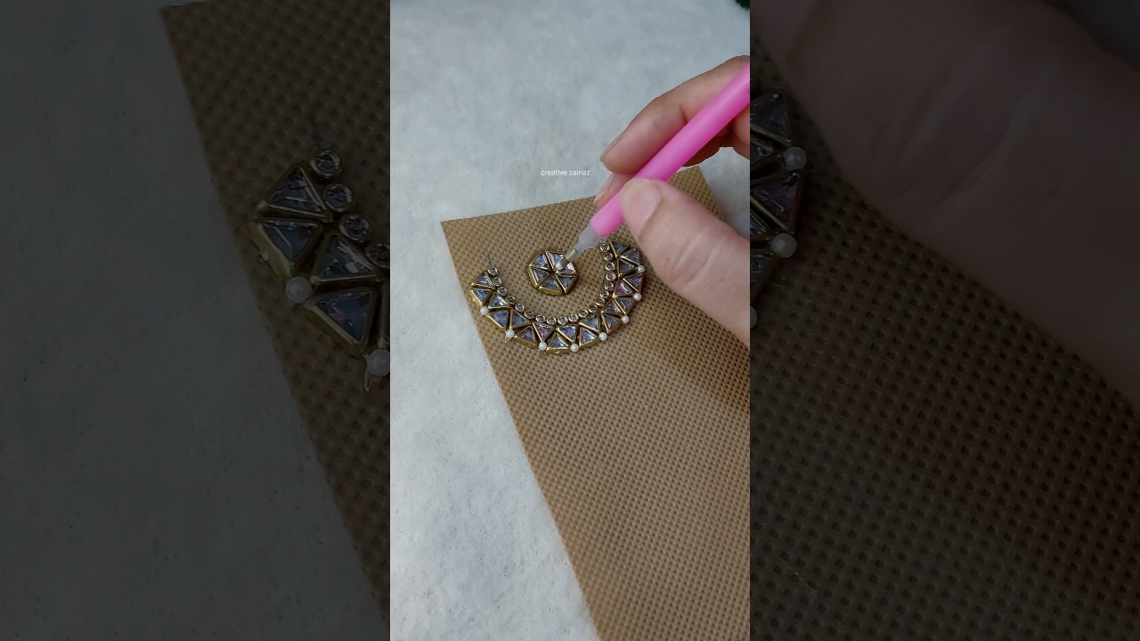 Diy Kundan Earrings 😍🤩😱  #creativezainaz #diy #earrings  #handmade #art  #kundanjewellery