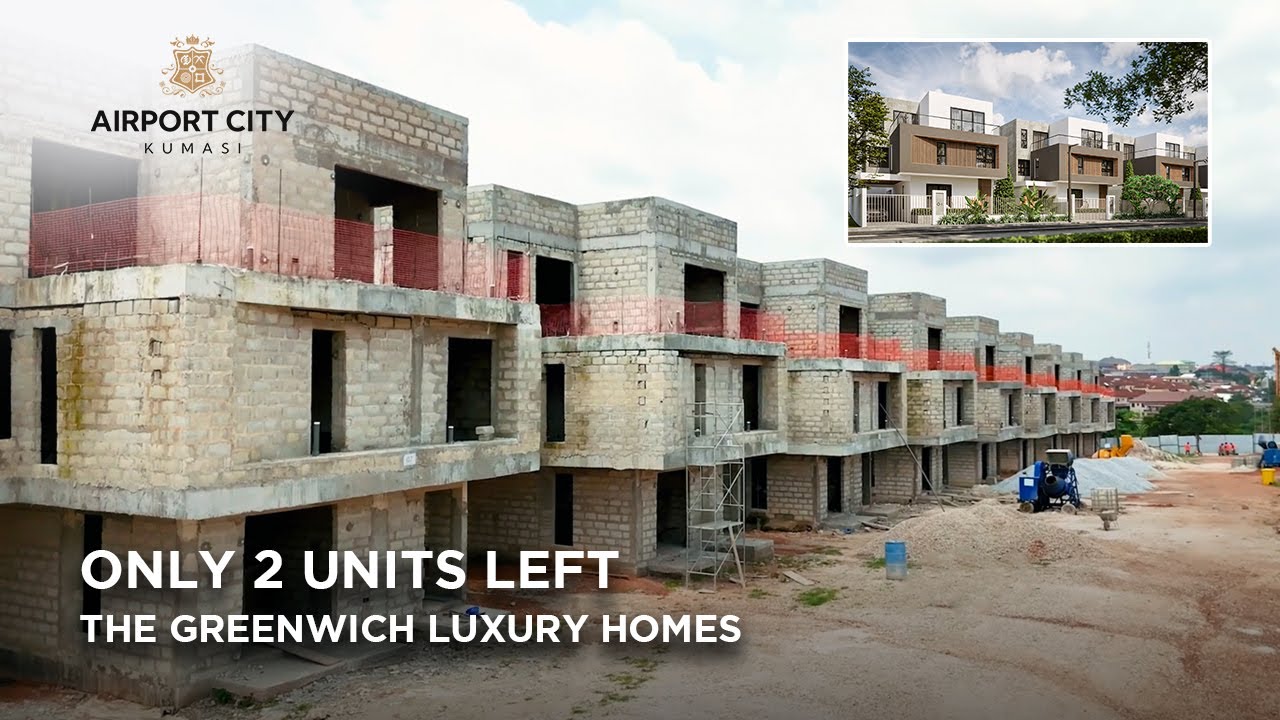 Phase 1 of The Greenwich at Airport City Kumasi reaches Roofing level