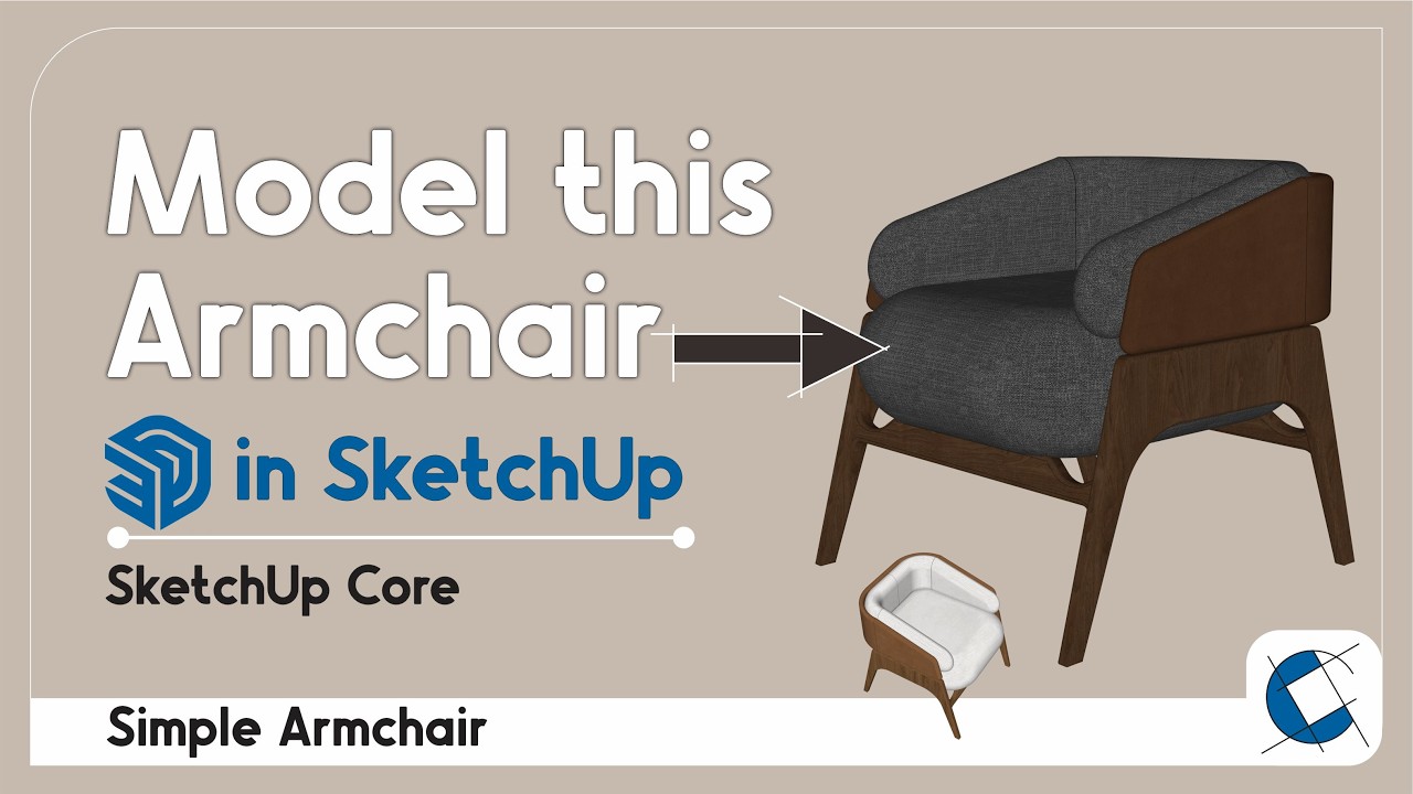 How to Model a Modern Lounge Chair in SketchUp | Furniture Design Tutorial (2025) #sketchup_core