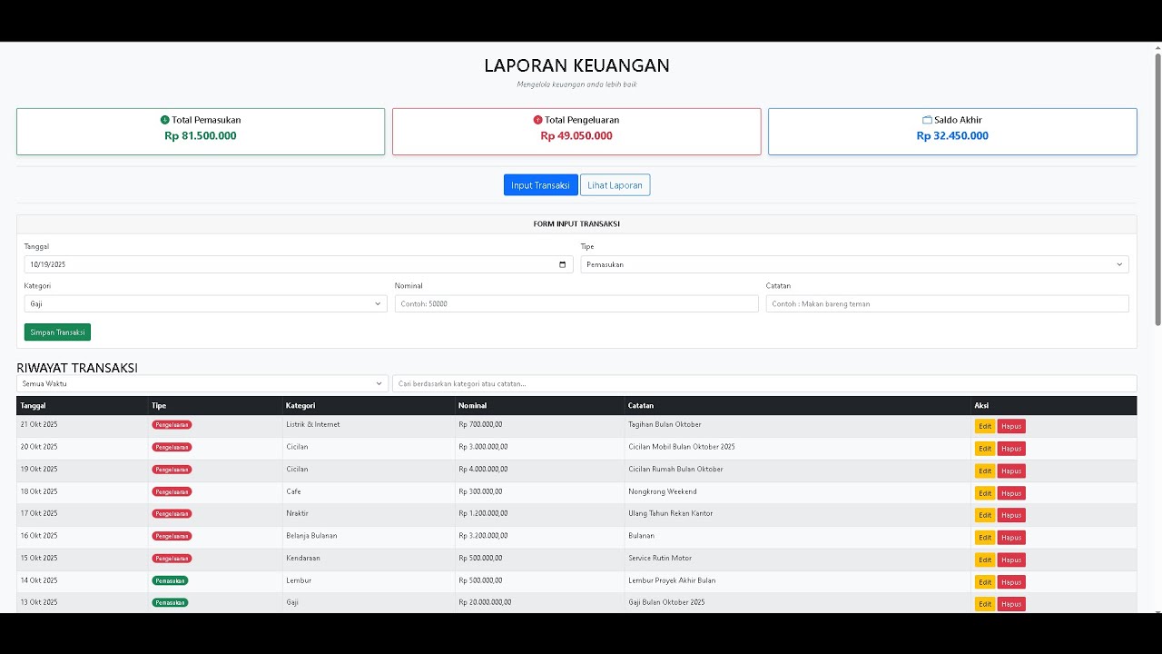 Aplikasi Catatan Keuangan V3.1 Web dengan Google Apps Script & Google Sheets