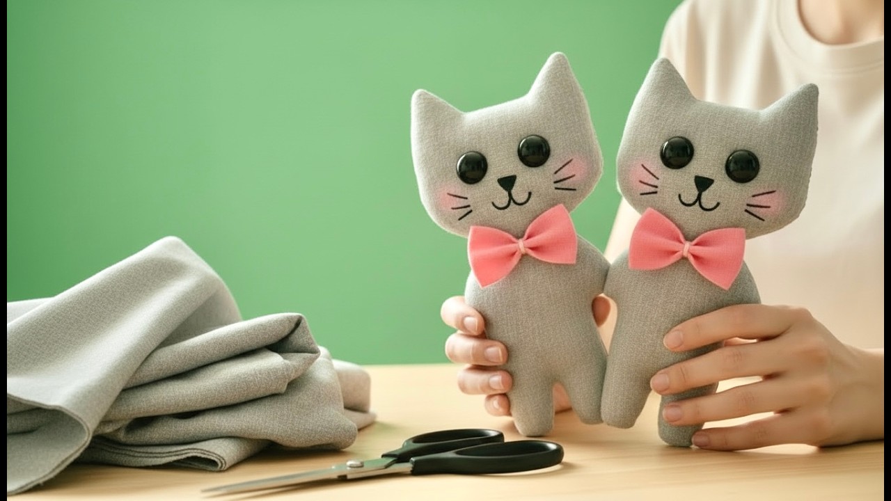 🐱GENIUS IDEA! The Handmade kitty/ You can turn an old shirt into a cute CAT🐈 🐾 No sewing machine