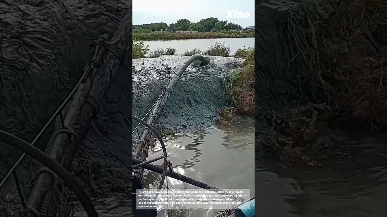 A Very Unique River Mud Suction Boat: Process of A Fecal Suction Truck Pumping Mud