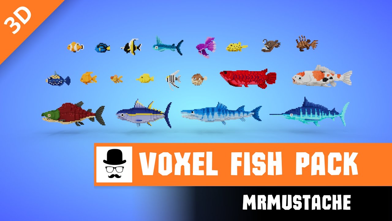 Voxel Fish Pack - Animated