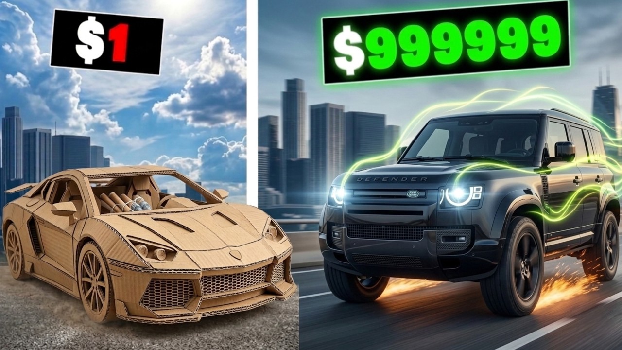 Franklin Bought $1 Cardboard Car vs $999,999 Defender | Gta 5!