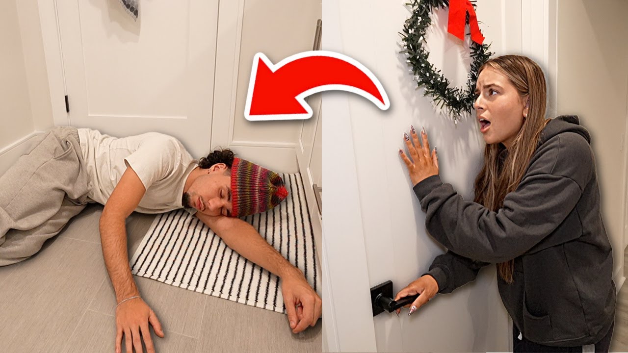 PASSING OUT WITH THE DOOR LOCKED PRANK ON GIRLFRIEND!!