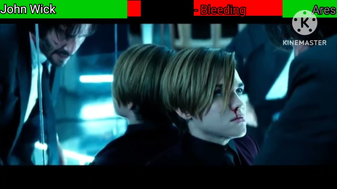 John Wick vs Ares with healthbars / Mirror Maze Fight