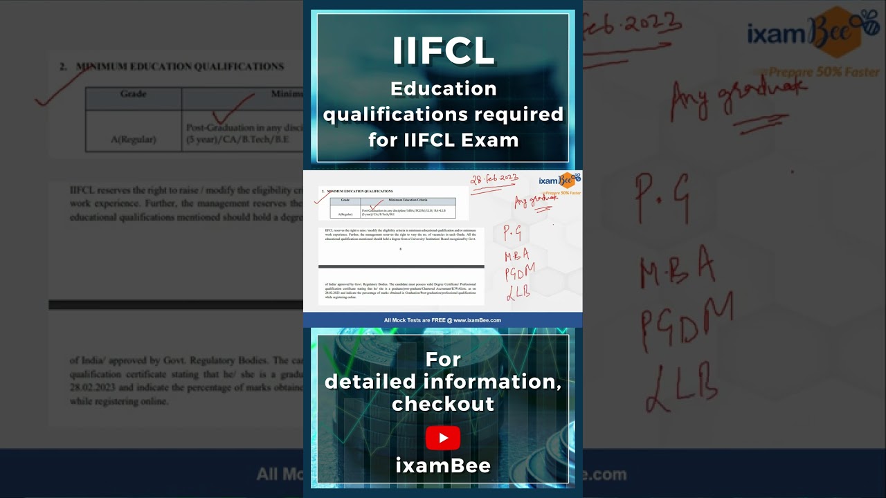 Education Qualification Required for IIFCL #jobopportunity #iifcl #qualification