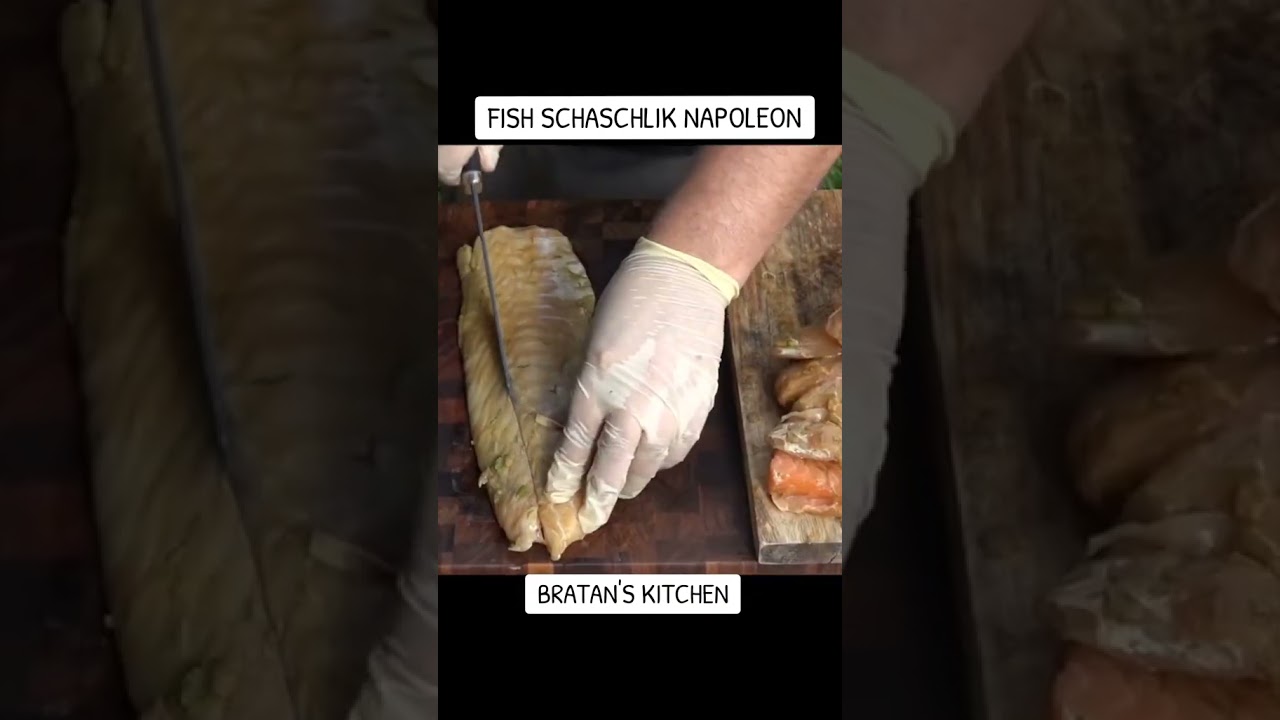 Fish Schaschlik Napoleon Art #cooking #fish #fishing #bratanskitchen #kochen #food #bbq #schaschlik