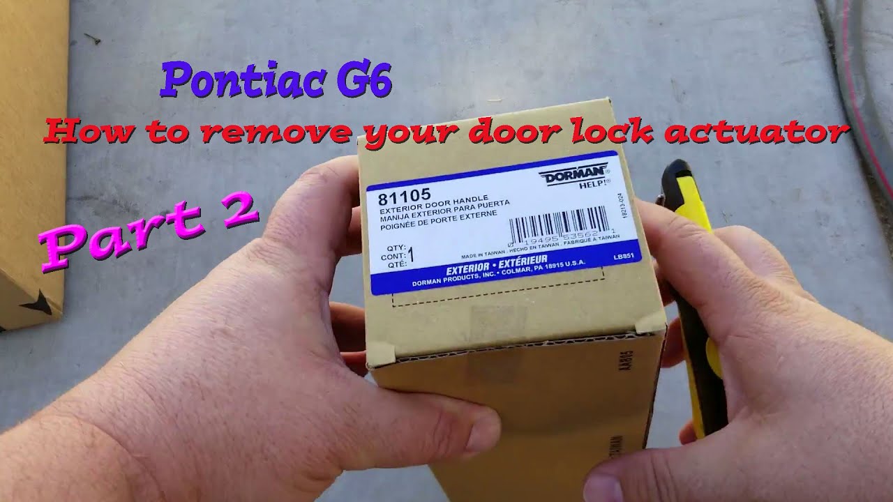 Pontiac G6 remove your door lock actuator Part 2