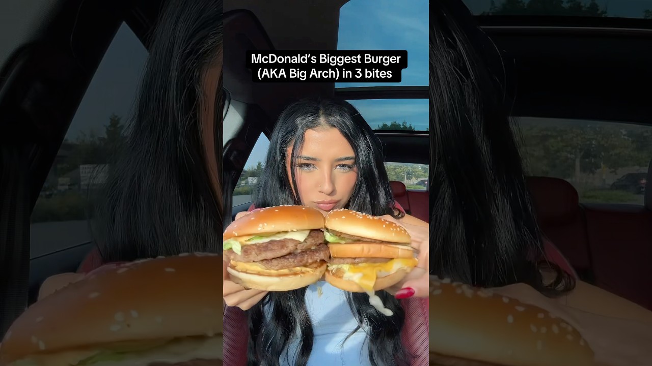 McDonald&rsquo;s biggest burger in 3 bites #shorts #food #mcdonalds
