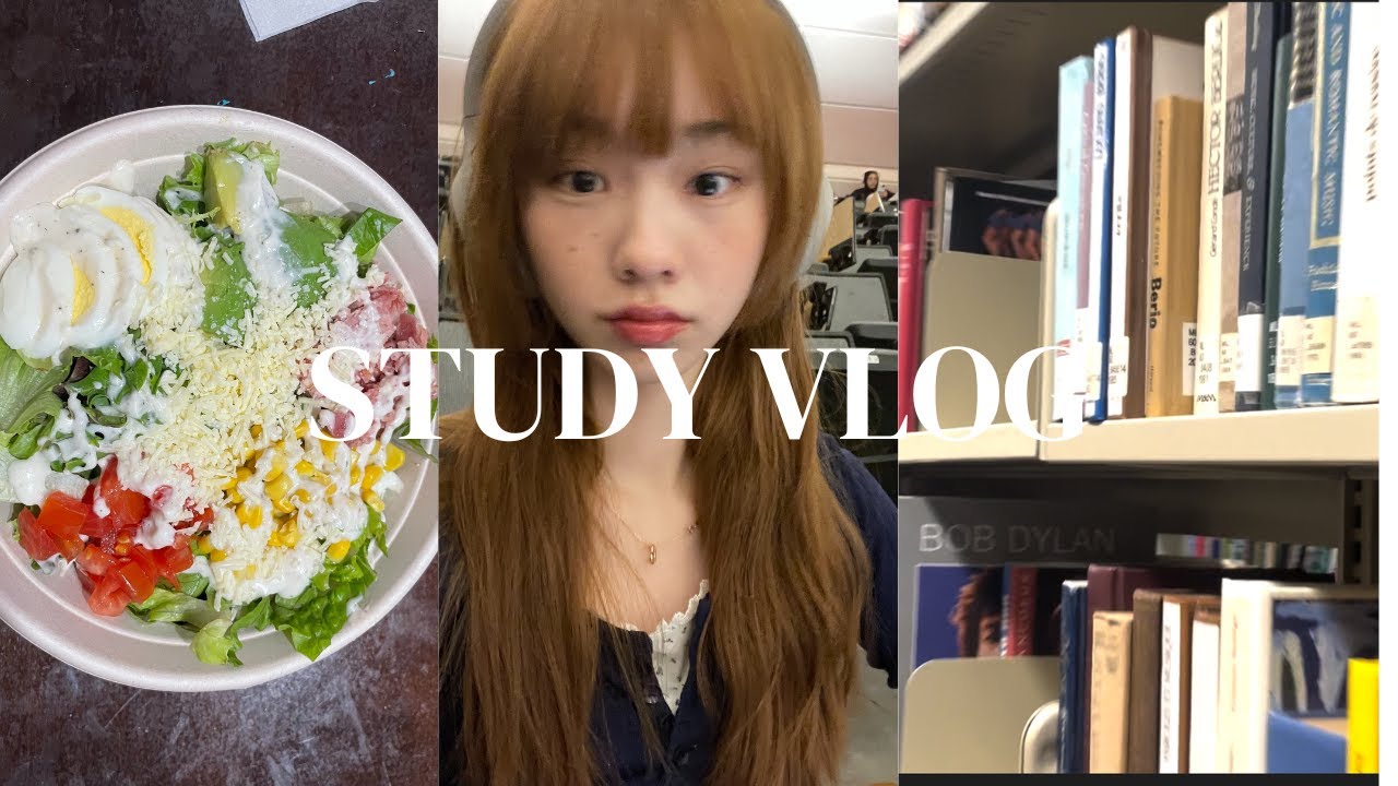 STUDY VLOG 📓 ⪩⪨ waking up at 5 am, first test, gwrm, library studying, assembled new desk