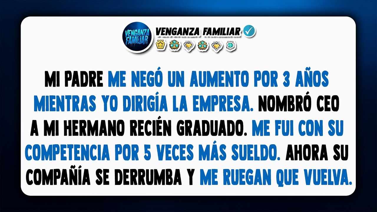 Por 3 años dirigí la empresa sin aumento mientras mi padre ascendía a su hijo favorito.