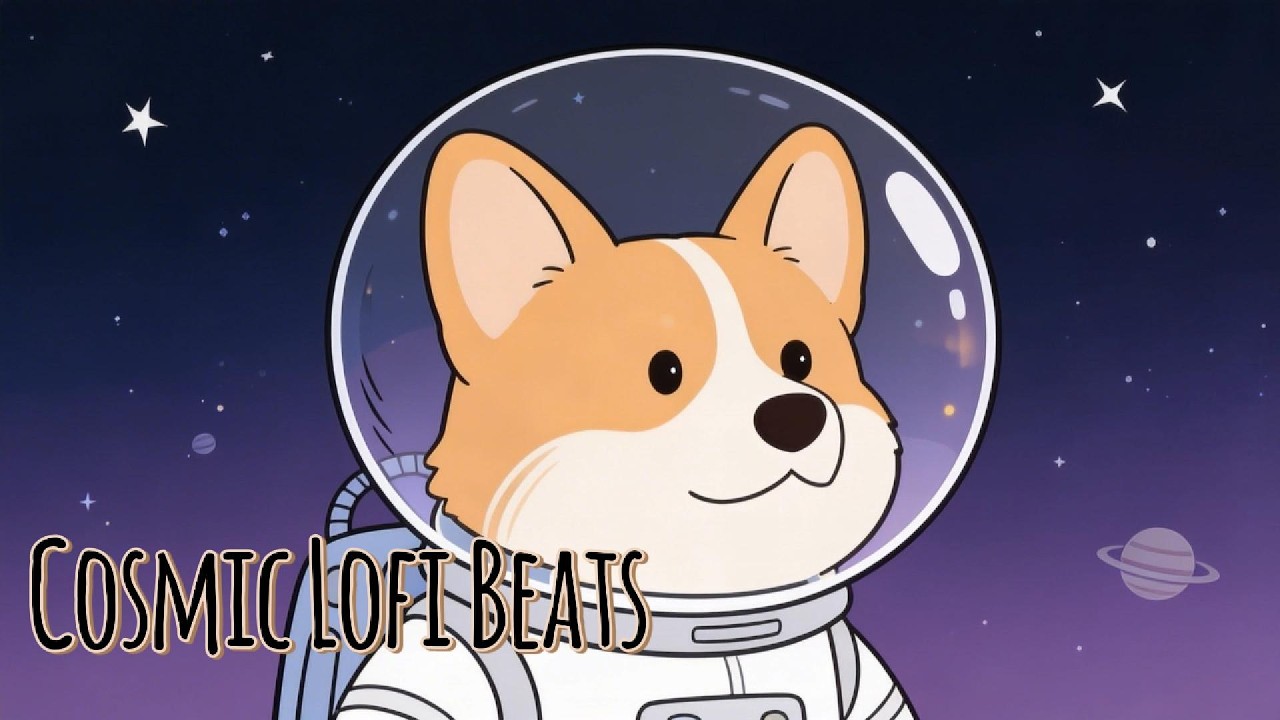 Lofi Synthwave Space Music 🚀 | Chill Beats to Study & Relax | Durpy the Dog in Orbit
