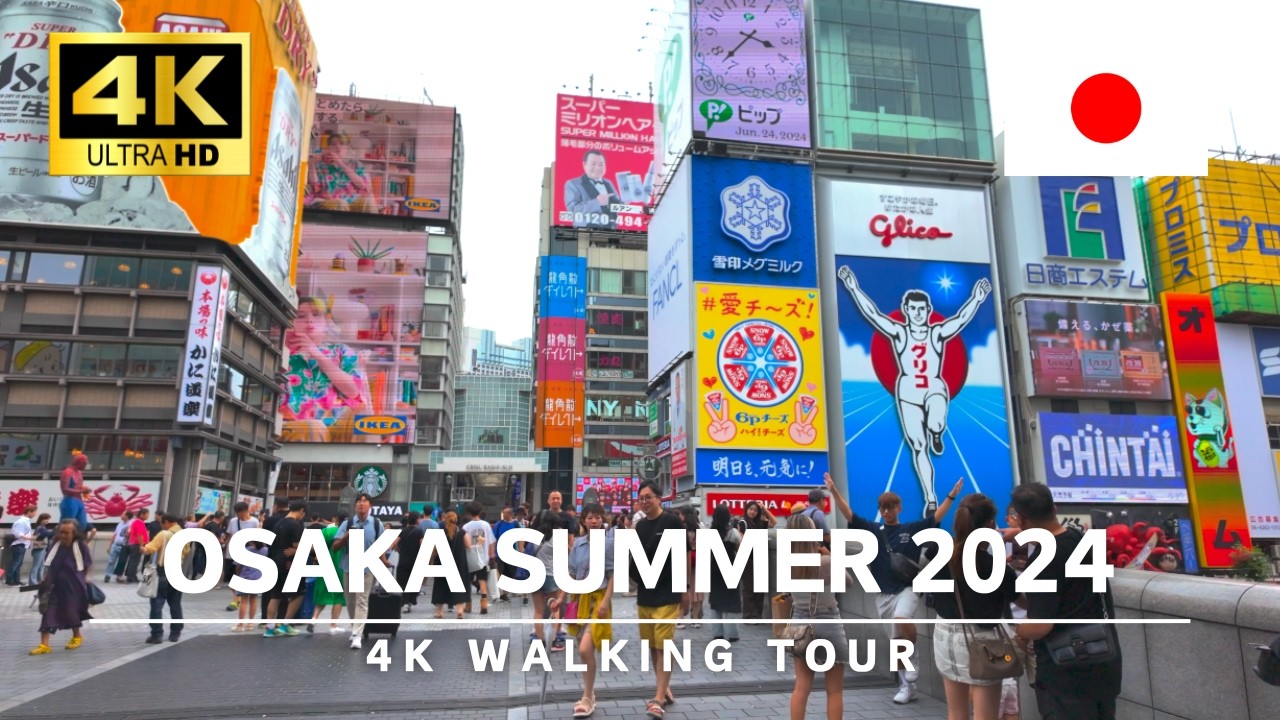 Osaka 2024 - Dotonbori 4K Walking Tour, Osaka Summer Walk｜4K HDR 60fps