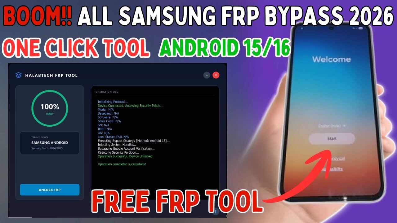 Samsung FRP Bypass 2026 Android 13/14/15/16, Samsung FRP Tool, Remove Google Account, SB Mobile LAB📲
