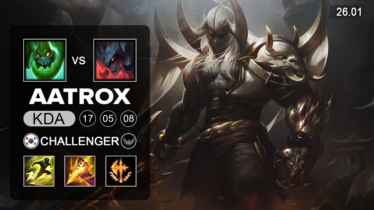 Aatrox vs Zac Jungle - KR Challenger - Patch 26.01 Season 16