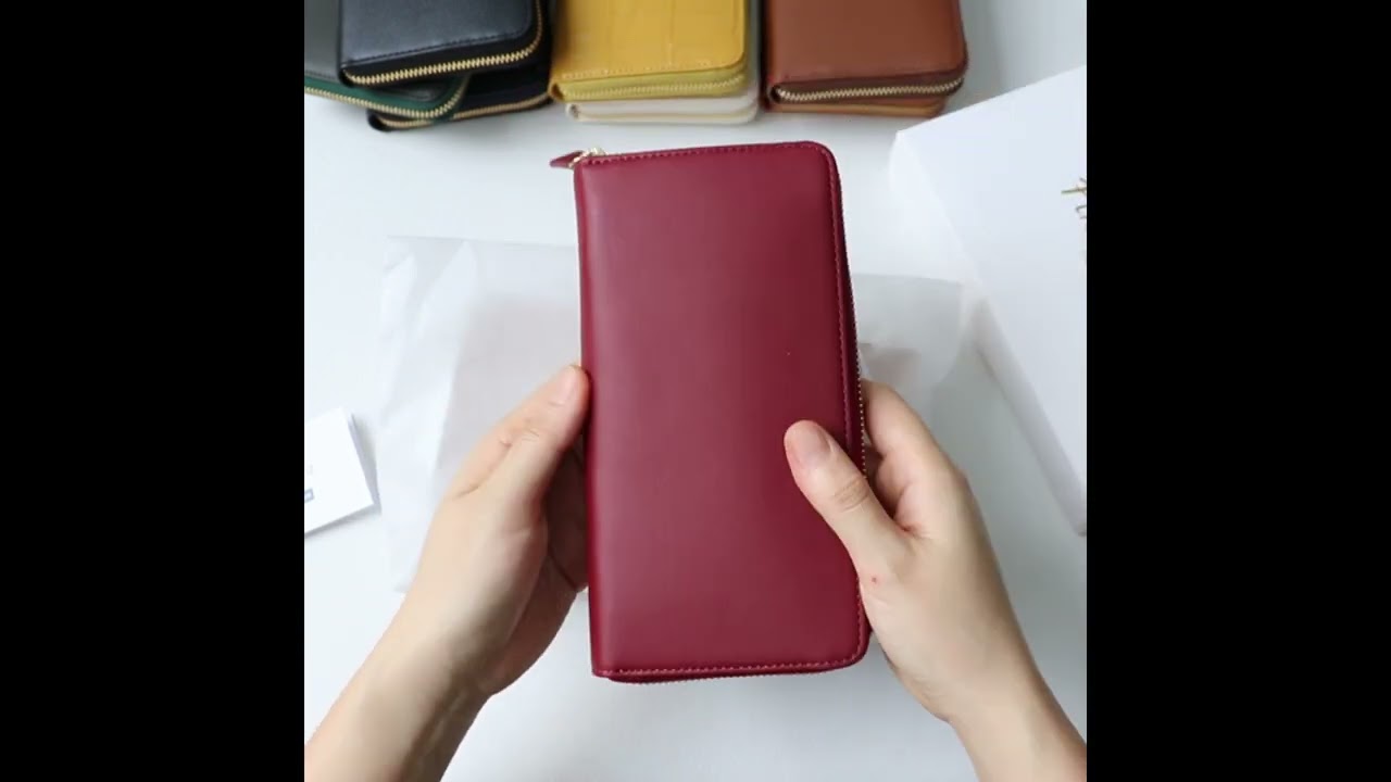 Ví dài cầm tay nam nữ da bò thật cao cấp Pink Ohara