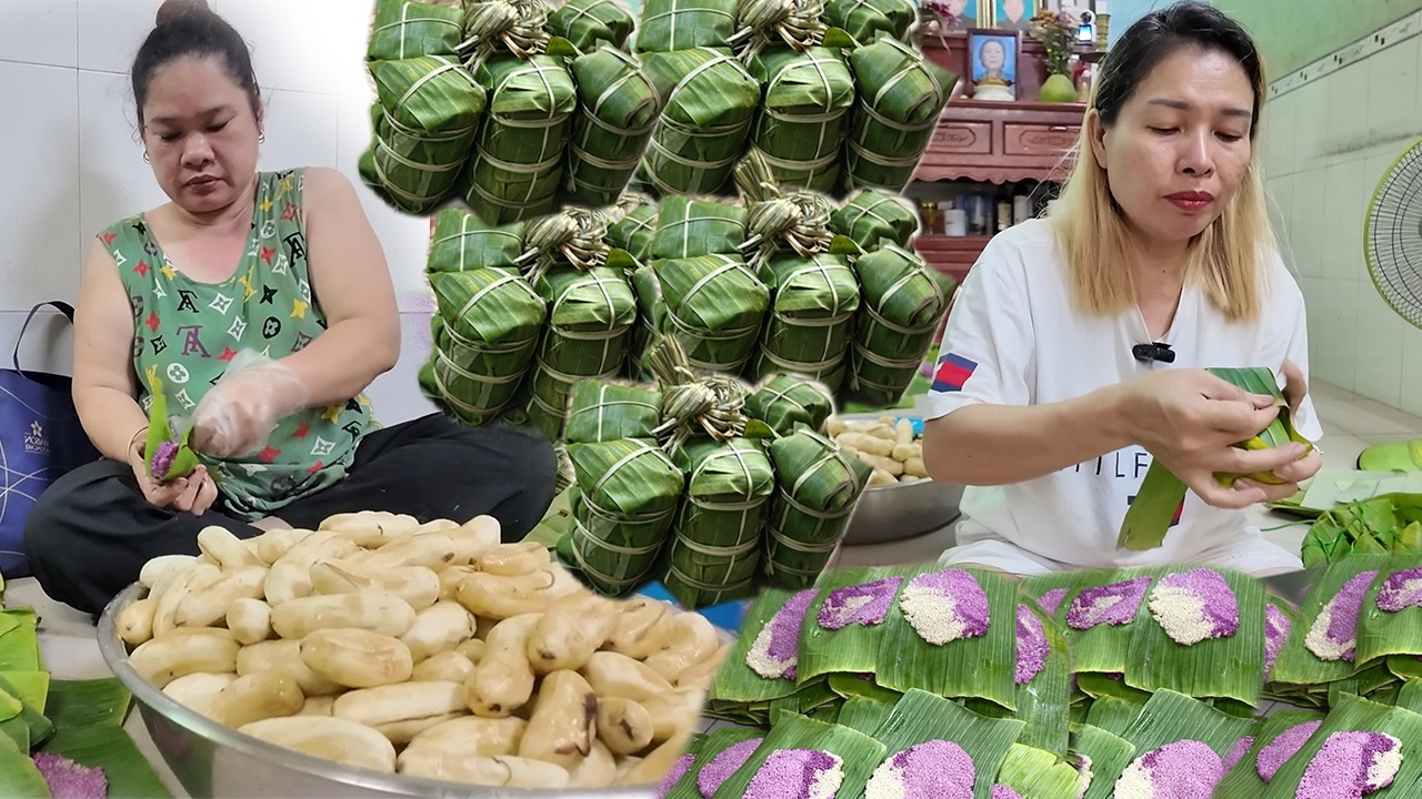 Lửa Đỏ Thâu Đêm Tại Lò Bánh Tét 3 Thế Hệ Quây Quần Gói Trọn Hương Vị Tết Quê Hương Tất bật Cuối Năm