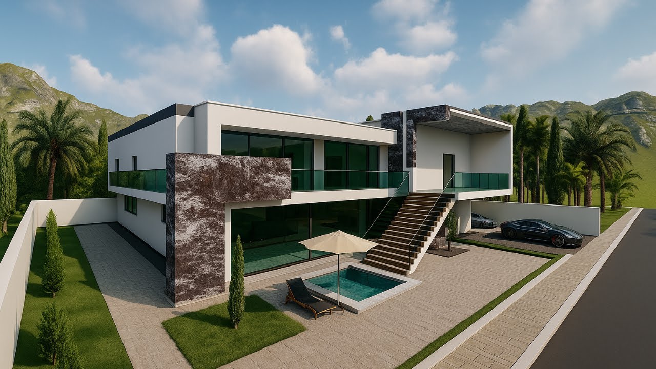Stunning Ultra Modern Luxury House 3D Architectural Rendering