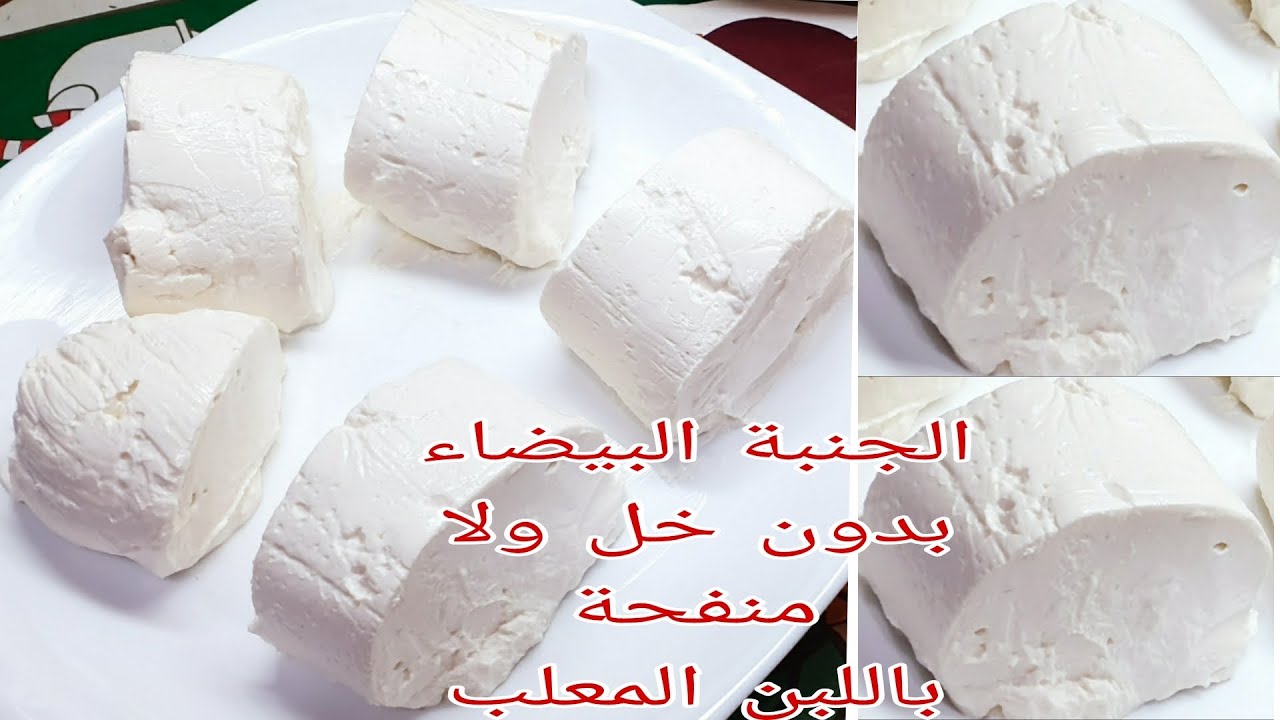 الجبنة البيضاء بدون خل ولا منفحة باللبن المعلب بطعم كريمي