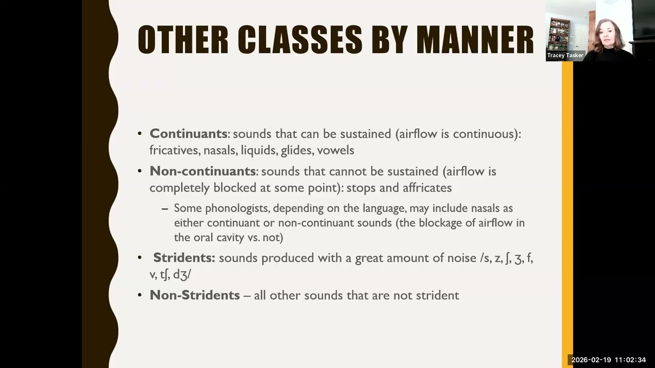 Week 5 - Consonants continued - Natural Classes