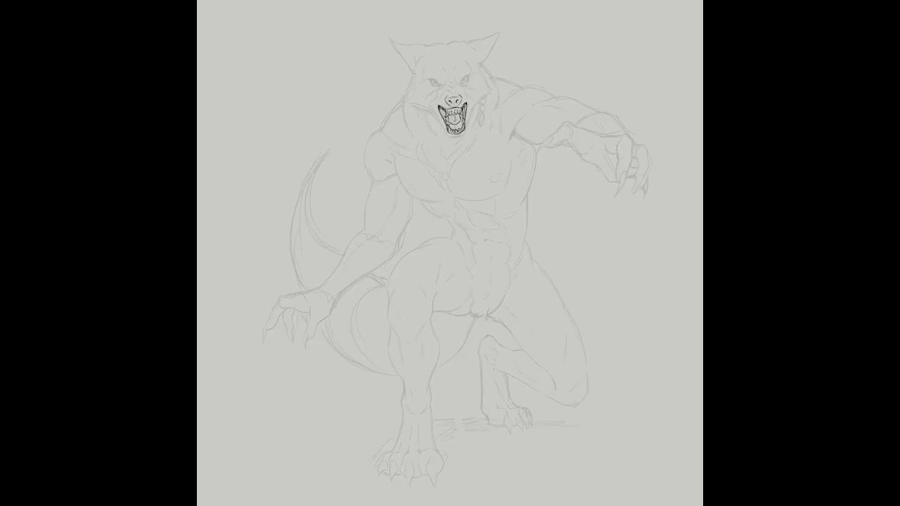 Hailblade - Werewolf form #artshorts  #dndart #werewolf #october