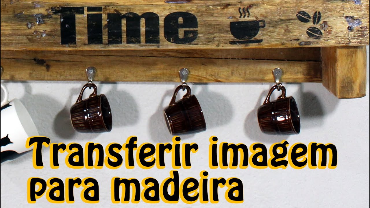 Como transferir imagens para a madeira, escrevendo na prateleira de pallets