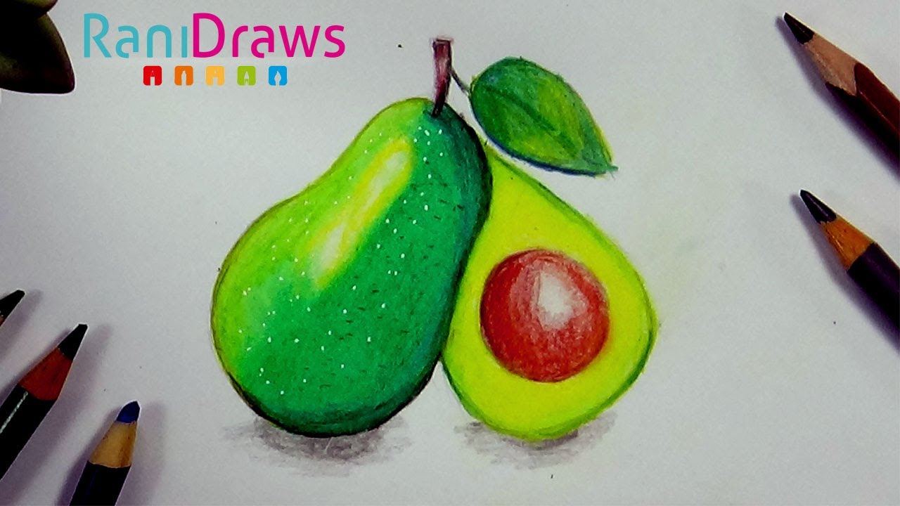 Cómo dibujar un AGUACATE (semi realista) - Paso a paso