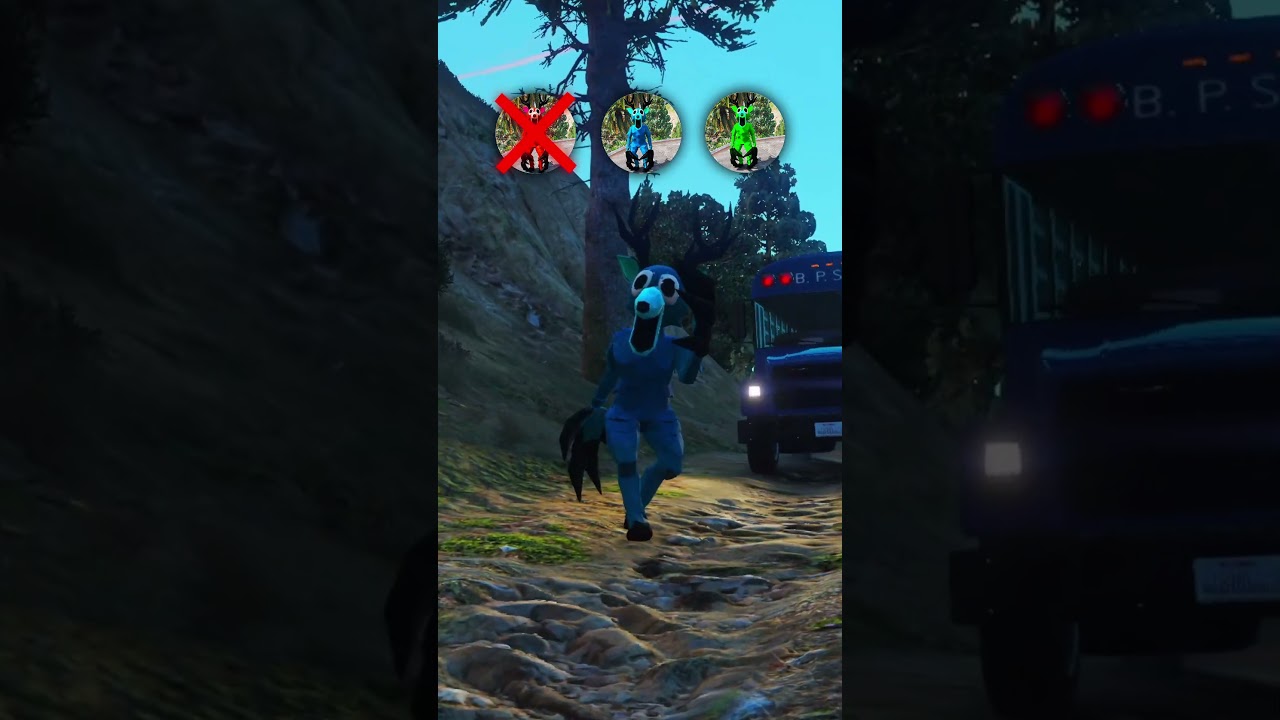 WYZWANIE AUTOBUS POLICYJNY i TĘCZOWY JELEŃ: 99 dni w lesie w GTA 5 #gta5