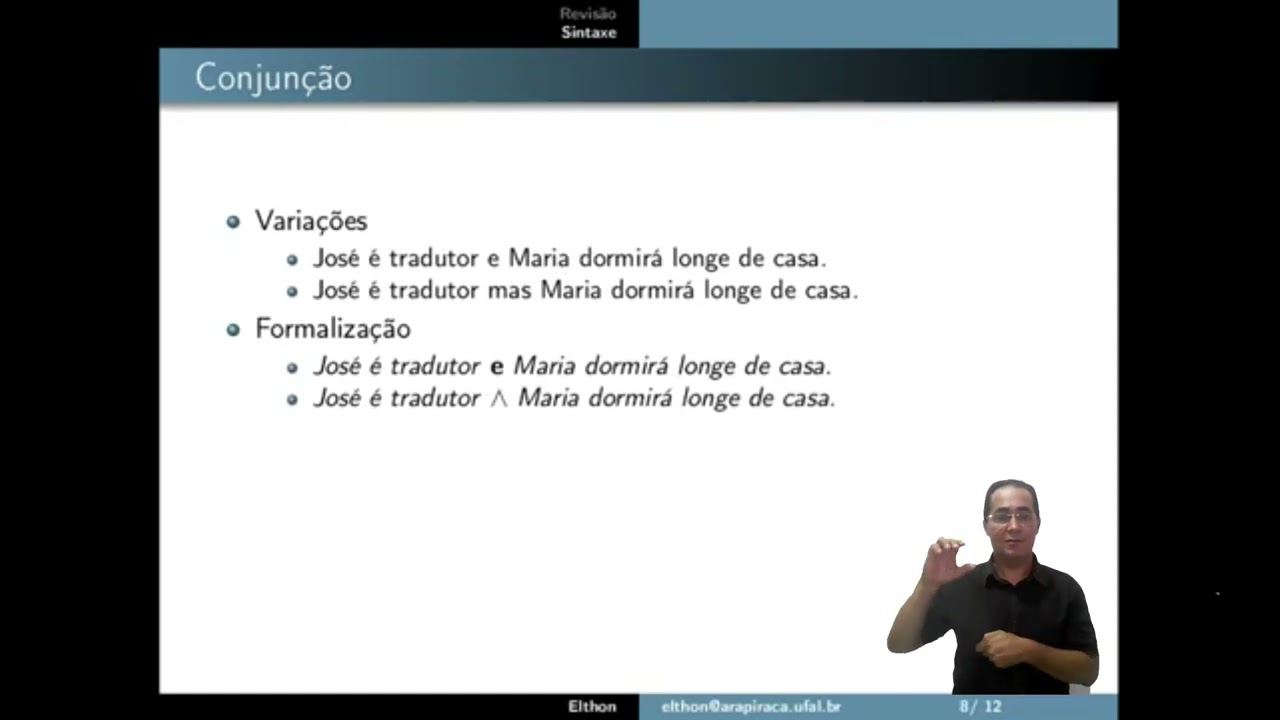 Introdução à sintaxe da Lógica Proposicional (conjunção)