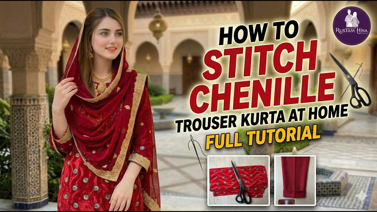 319 live | winter special warm Chenille Fabric सैनील (चेनील) फैब्रिक Towser Kurta sewing tutorial￼