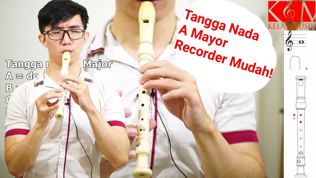 BELAJAR RECORDER MUDAH | Tangga Nada A Mayor (3#) Bonus Arpeggio