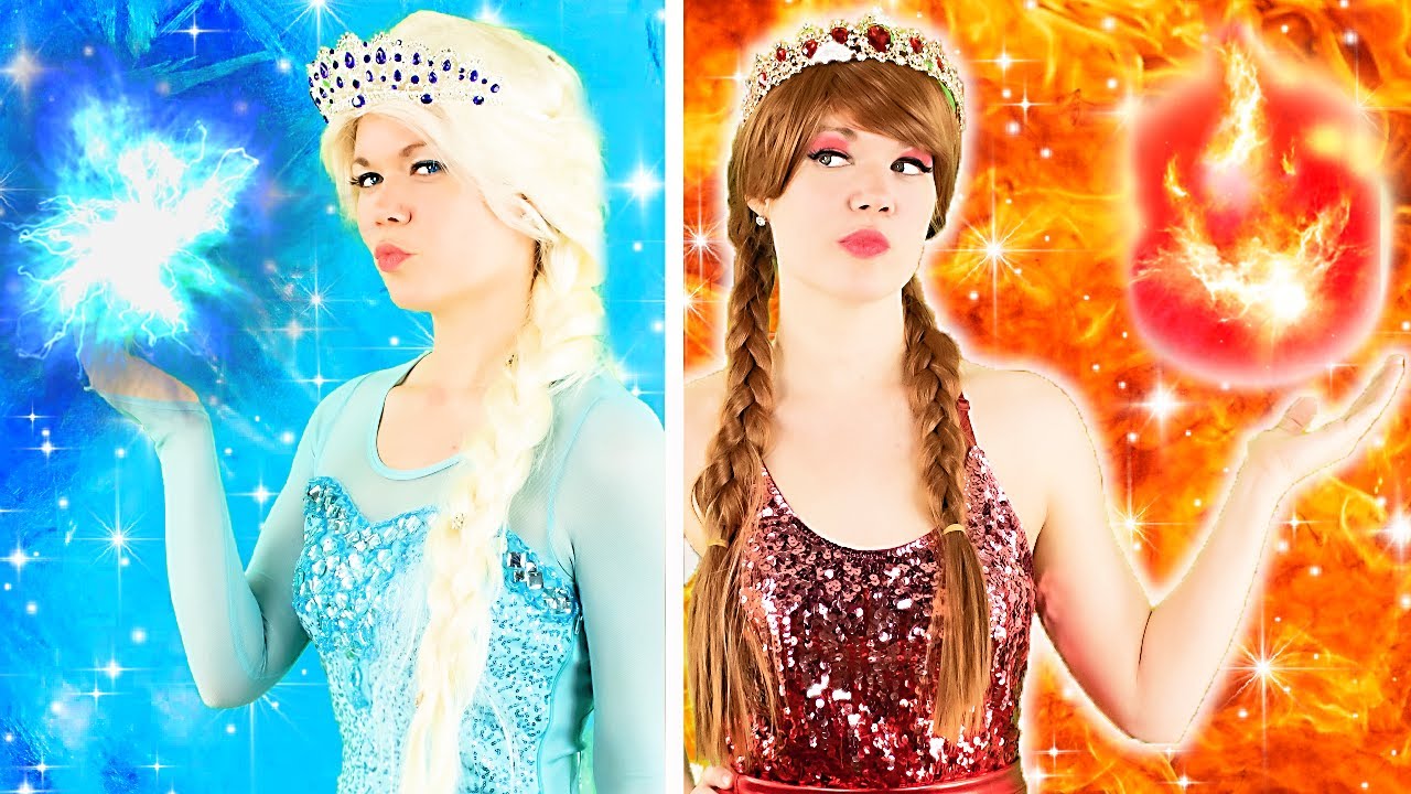 ELSA vs ANNA | FIRE PRINCESS vs ICE PRINCESS FROZEN
