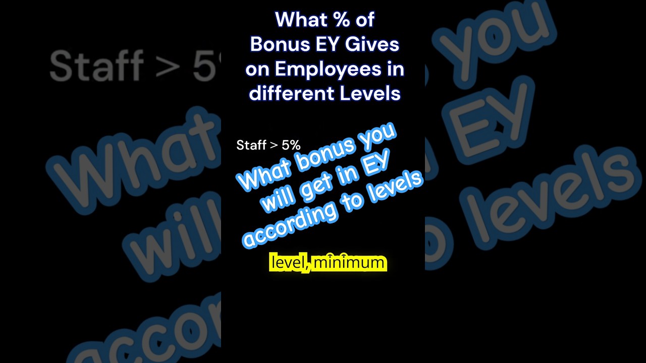 What minimum bonus EY gives to employees according to levels