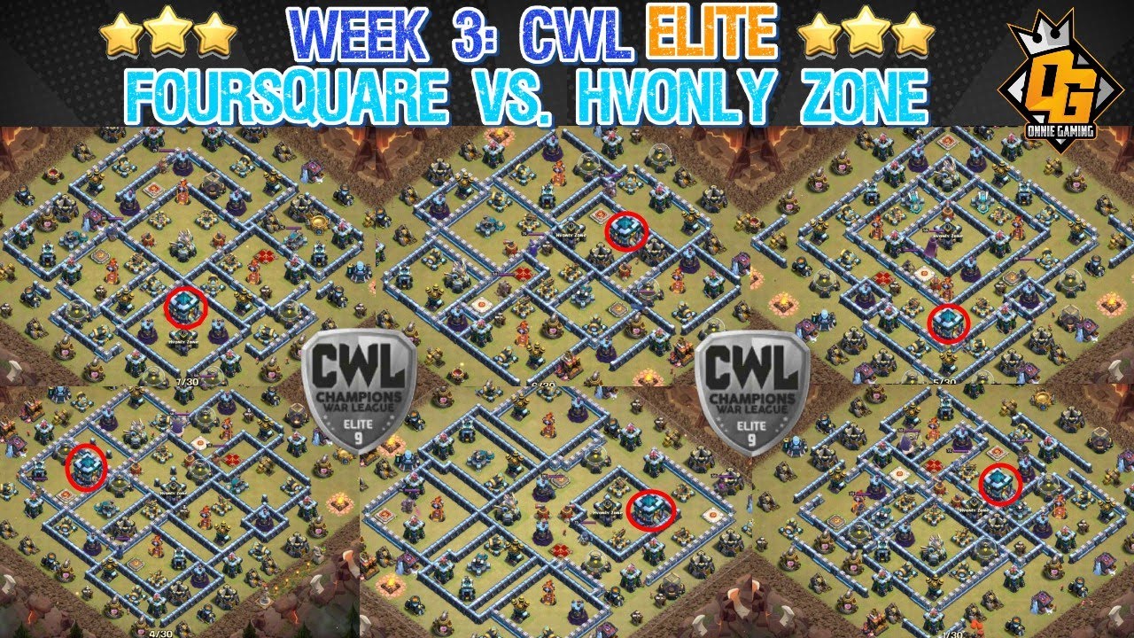 CWL ELITE WEEK 3 FOURSQUARE VS HVONLY ZONE | BEST TH13 ATTACK STRATEGY| TH13 3 STAR ATTACK STRATEGY