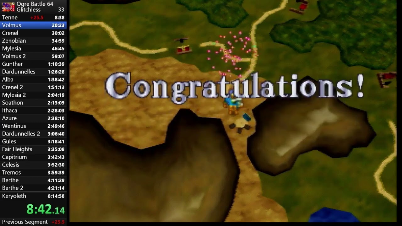 Ogre Battle 64 Speedrun Any% Glitchless (5:59:53 WR 2023-06-04 through 2025-04-01)