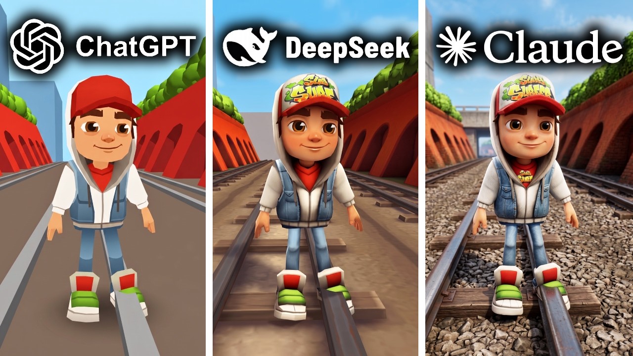 ChatGPT против DeepSeek против Claude: Кто быстрее создаст клон Subway Surfers