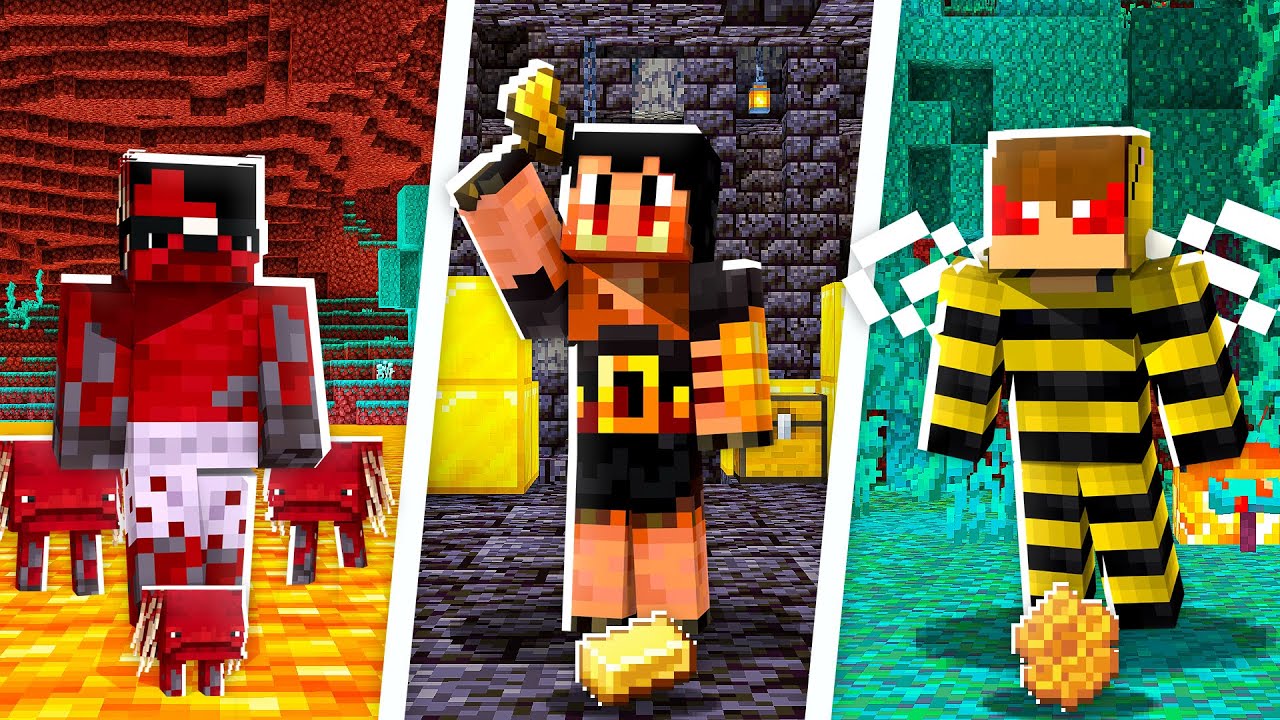 Minecraft MAS temos RAÇAS do NETHER! #5 🔥🐷🐝