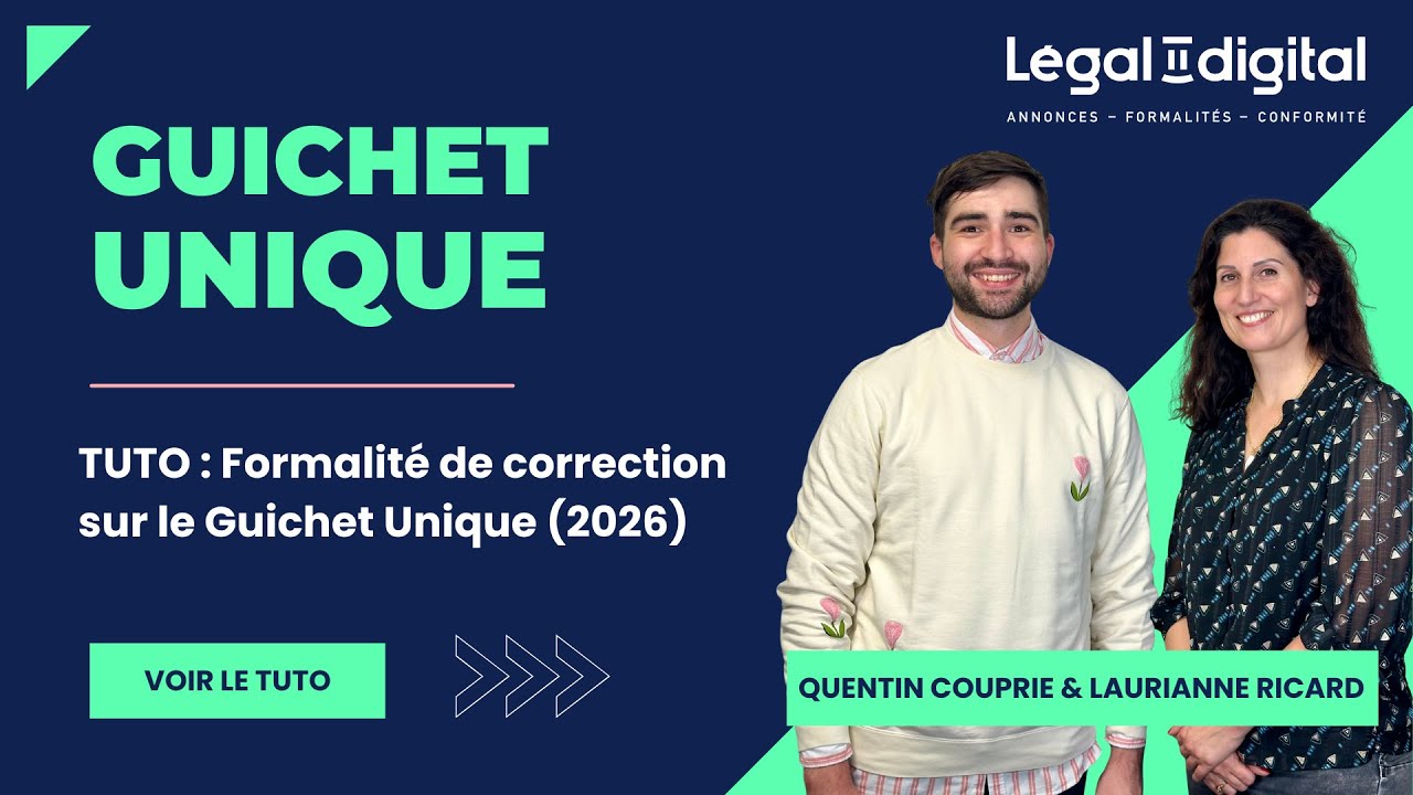 Tuto - Formalité de correction sur le Guichet Unique