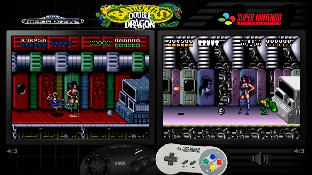 Battletoads & Double Dragon | Mega Drive & SNES - Comparison Dual Longplay