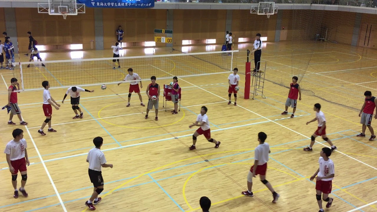 [試合前練習] 東亜学園 - 東海大菅生 東京私学大会 男子バレーボール 2017年8月22日(火)