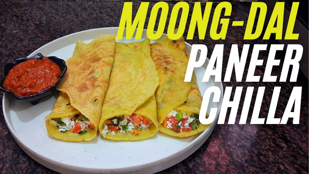 Moong Dal Paneer Chilla 🧀 | High Protein Indian Breakfast Recipe | No Maida, No Fermentation